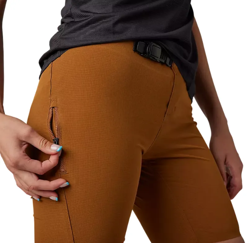 Fox Racing Women's Flexair Ascent Shorts with Liner in Nutmeg Brown-3
